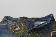 Elegant Slim-Fit Printed Denim Jeans Dolce & Gabbana