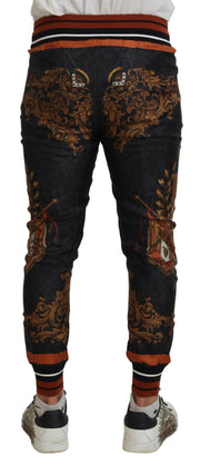 Baroque Crown Silk Sweatpants Dolce & Gabbana