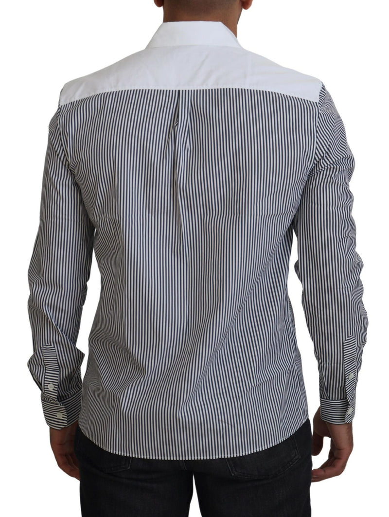 Slim Fit Striped Casual Shirt with Channel Motive Dolce & Gabbana