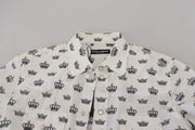 Slim Fit Crown Print Dress Shirt Dolce & Gabbana