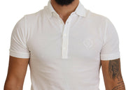 Elegant White Cotton Blend Polo Dolce & Gabbana