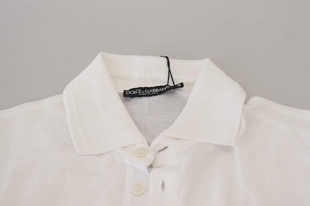 Elegant White Cotton Blend Polo Dolce & Gabbana