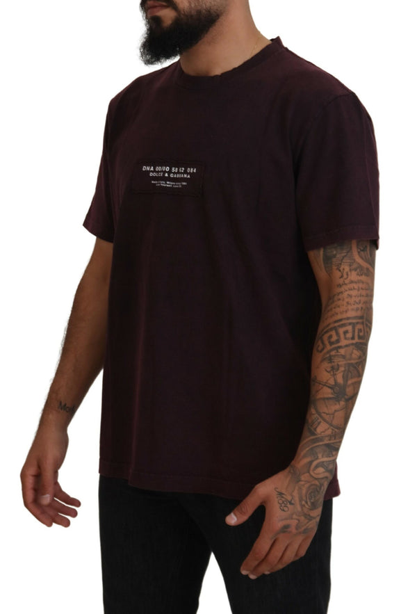 Elegant Bordeaux Crewneck Tee Dolce & Gabbana