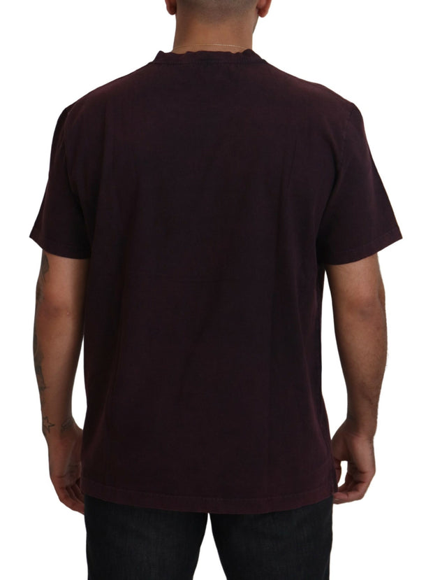 Elegant Bordeaux Crewneck Tee Dolce & Gabbana