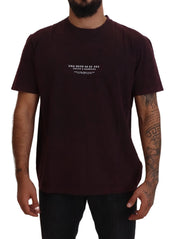 Elegant Bordeaux Crewneck Tee Dolce & Gabbana