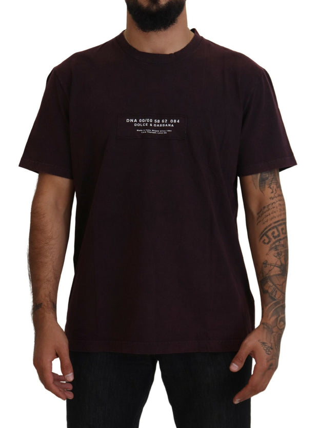 Elegant Bordeaux Crewneck Tee Dolce & Gabbana