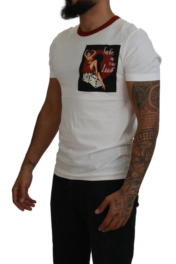 Elegant White Crewneck Cotton T-Shirt Dolce & Gabbana