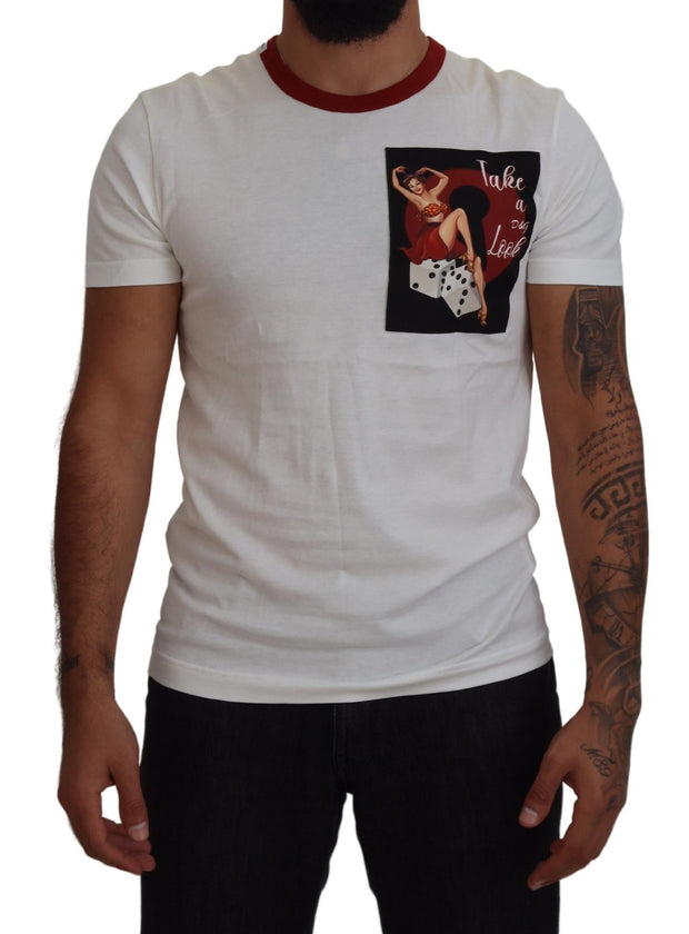 Elegant White Crewneck Cotton T-Shirt Dolce & Gabbana