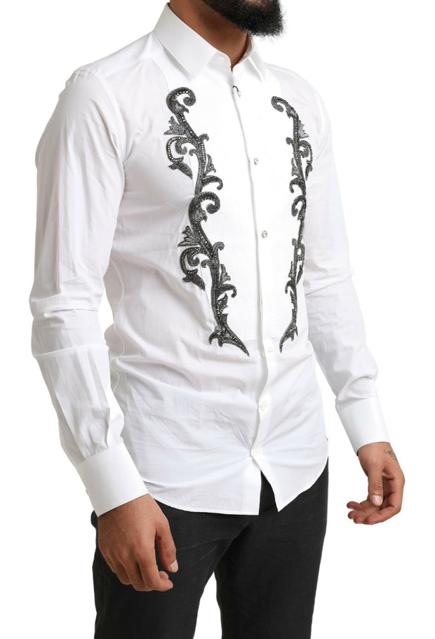 Italian Designer Slim Fit Tuxedo Shirt Dolce & Gabbana