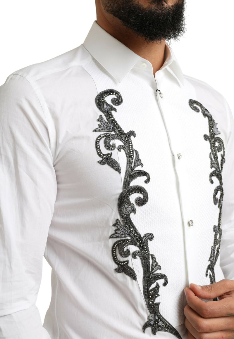 Italian Designer Slim Fit Tuxedo Shirt Dolce & Gabbana