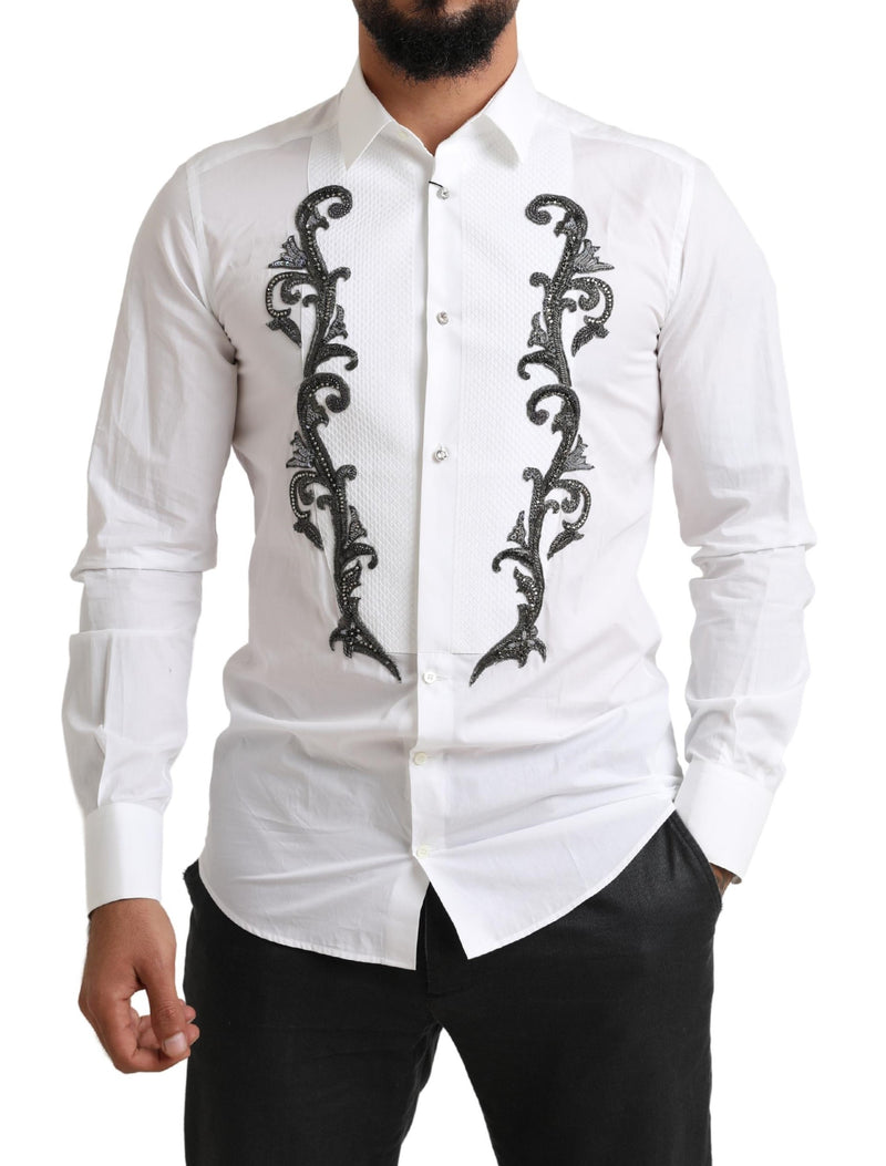 Italian Designer Slim Fit Tuxedo Shirt Dolce & Gabbana