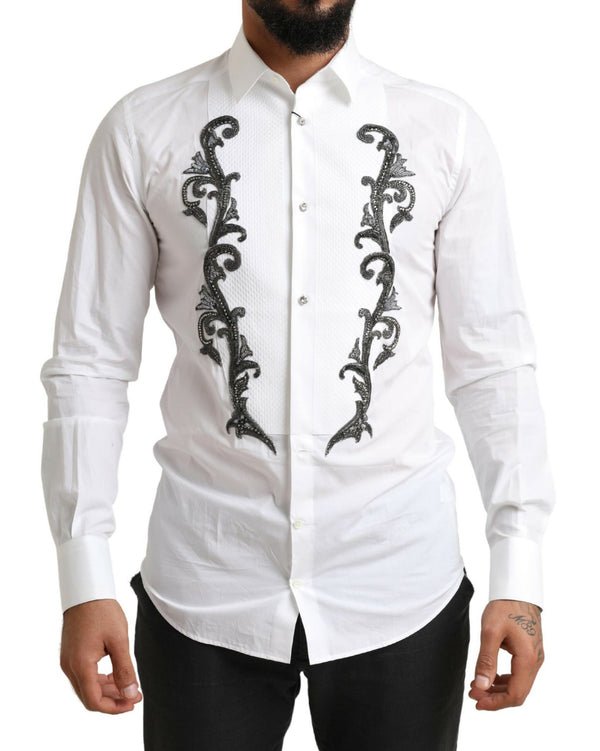 Italian Designer Slim Fit Tuxedo Shirt Dolce & Gabbana