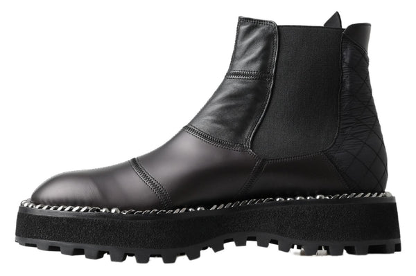 Elegant Black Ankle Stretch Slip On Boots Dolce & Gabbana