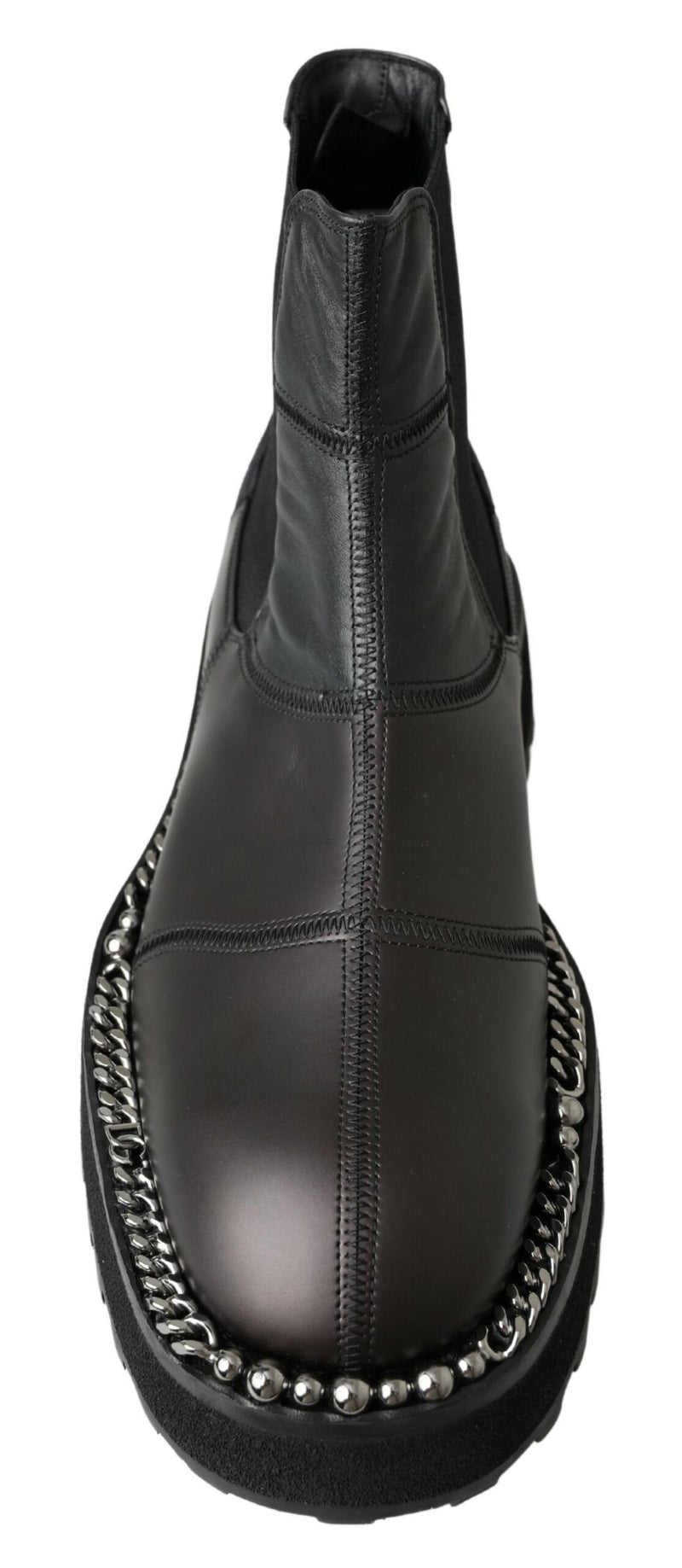 Elegant Black Ankle Stretch Slip On Boots Dolce & Gabbana