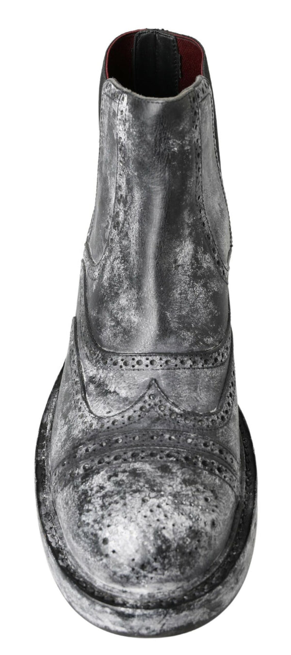 Elegant Black Faded Chelsea Ankle Boots Dolce & Gabbana