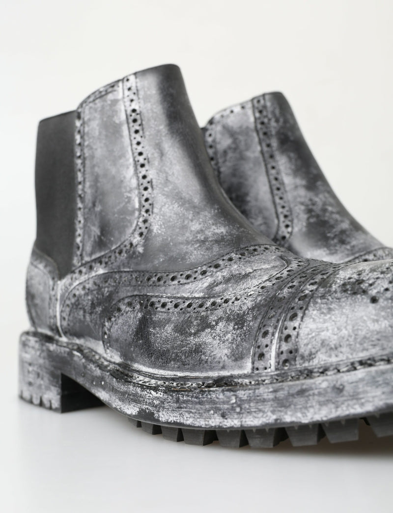 Elegant Black Faded Chelsea Ankle Boots Dolce & Gabbana