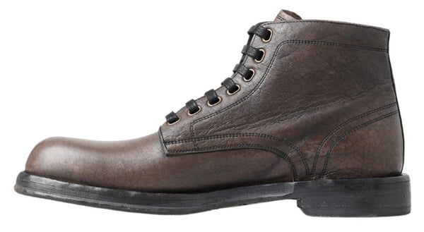 Elegant Horse Leather Lace-Up Boots Dolce & Gabbana