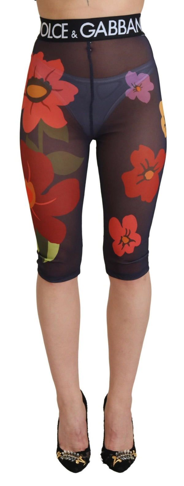 Elegant Floral Print High Waist Leggings Dolce & Gabbana