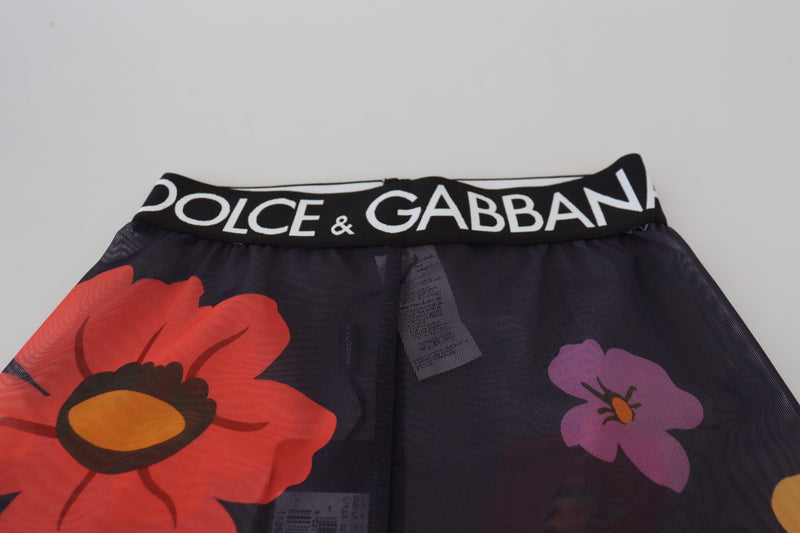 Elegant Floral Print High Waist Leggings Dolce & Gabbana