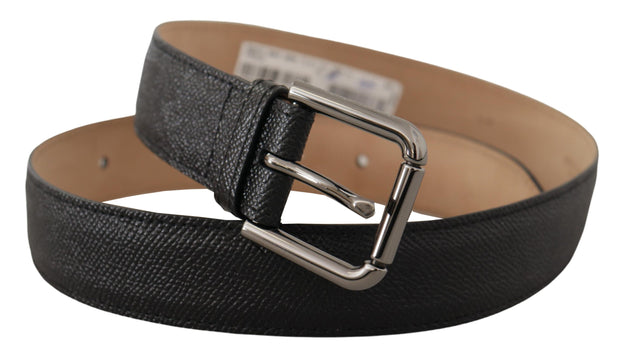 Elegant Black Leather Belt with Metal Buckle Dolce & Gabbana