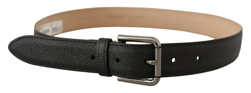 Elegant Black Leather Belt with Metal Buckle Dolce & Gabbana