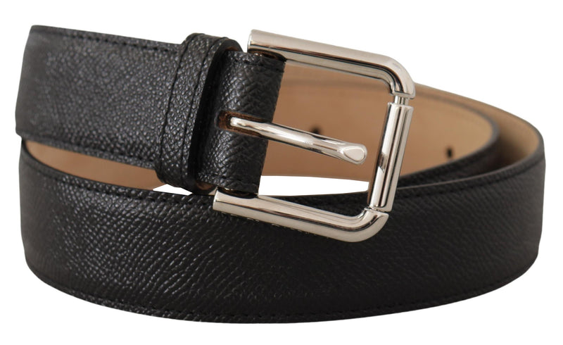 Sleek Black Authentic Leather Belt Dolce & Gabbana