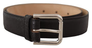 Sleek Black Authentic Leather Belt Dolce & Gabbana