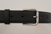 Sleek Black Authentic Leather Belt Dolce & Gabbana