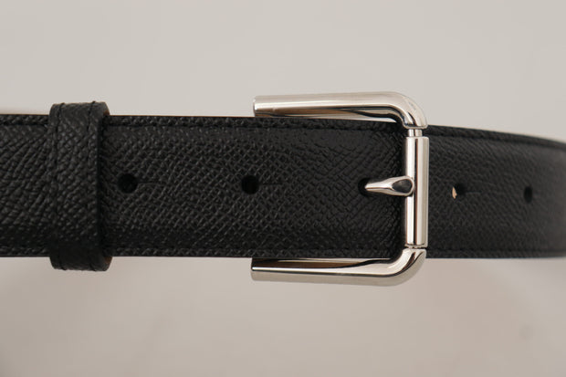 Sleek Black Authentic Leather Belt Dolce & Gabbana