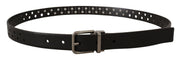 Elegant Black Leather Belt with Metal Buckle Dolce & Gabbana