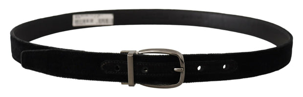 Elegant Black Velvet Designer Belt Dolce & Gabbana