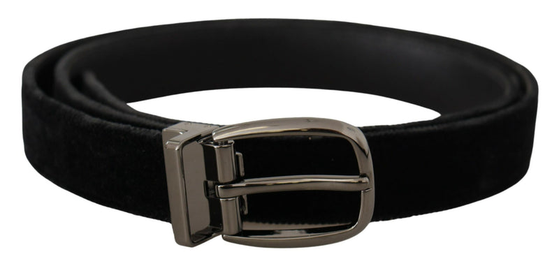 Elegant Black Velvet Designer Belt Dolce & Gabbana