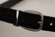 Elegant Black Velvet Designer Belt Dolce & Gabbana