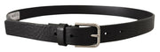 Elegant Black Leather Belt with Metal Buckle Dolce & Gabbana