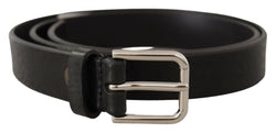 Elegant Black Leather Belt with Metal Buckle Dolce & Gabbana