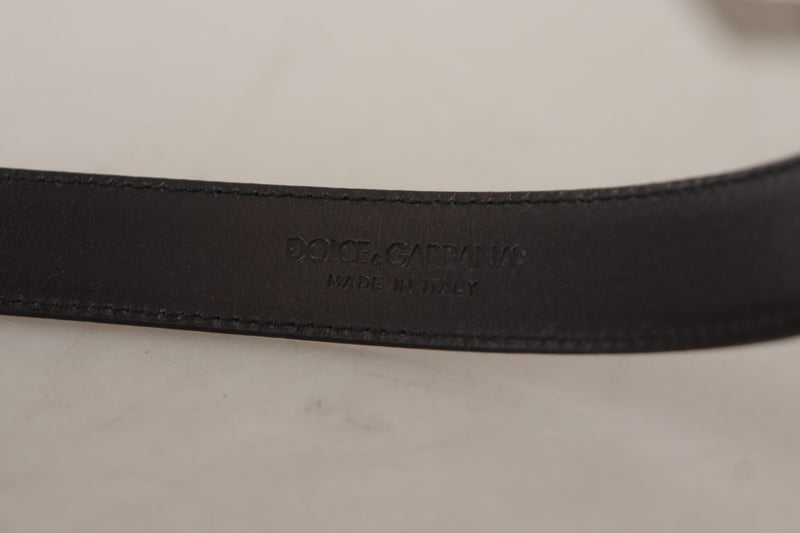 Sleek Black Leather Belt with Metal Buckle Dolce & Gabbana