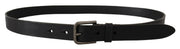 Elegant Black Leather Belt with Metal Buckle Dolce & Gabbana