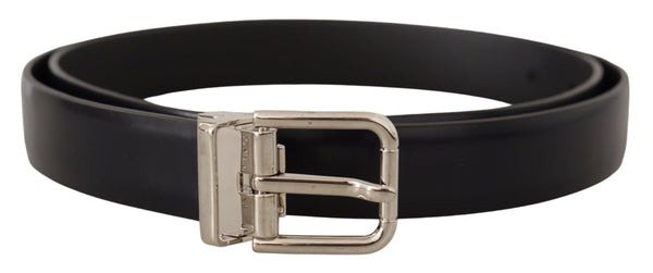 Elegant Leather Belt with Metal Buckle Dolce & Gabbana