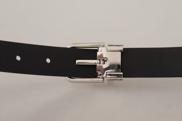 Elegant Leather Belt with Metal Buckle Dolce & Gabbana