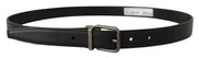 Elegant Black Leather Belt with Metal Buckle Dolce & Gabbana