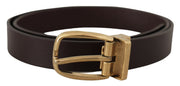 Elegant Dark Brown Leather Belt Dolce & Gabbana