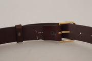 Elegant Dark Brown Leather Belt Dolce & Gabbana