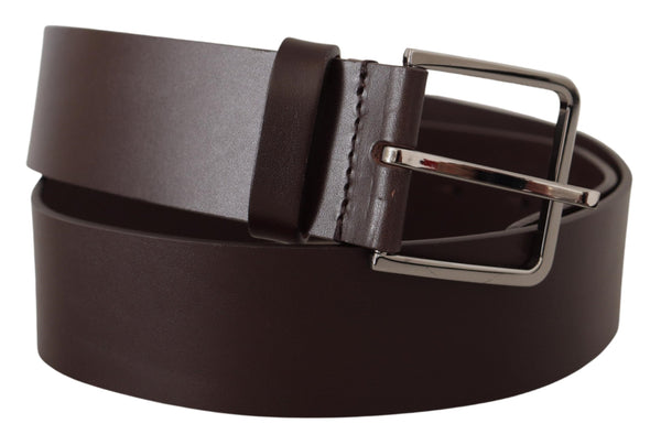 Elegant Dark Brown Leather Belt Dolce & Gabbana