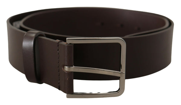 Elegant Dark Brown Leather Belt Dolce & Gabbana