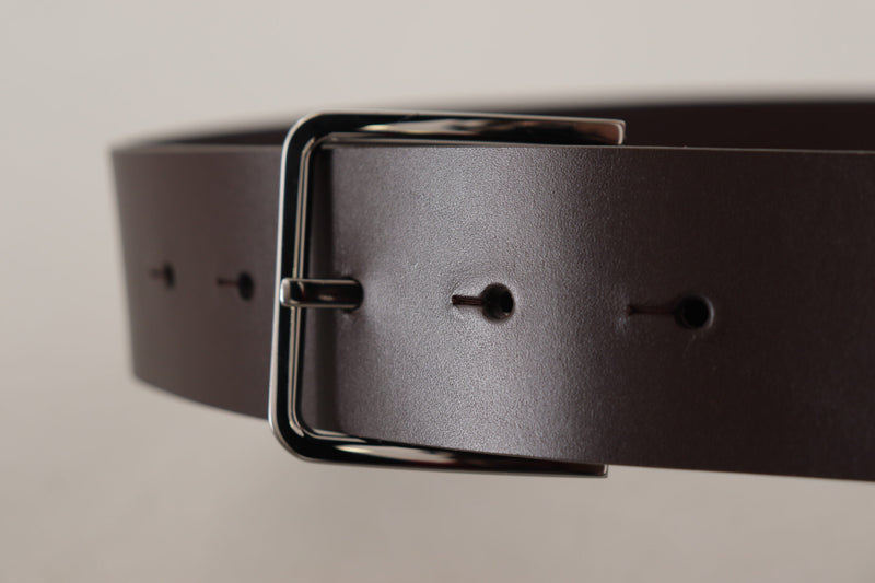 Elegant Dark Brown Leather Belt Dolce & Gabbana