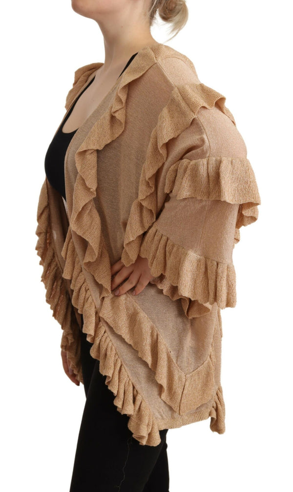 Chic Beige Long Sleeve Open Front Cardigan Aniye By