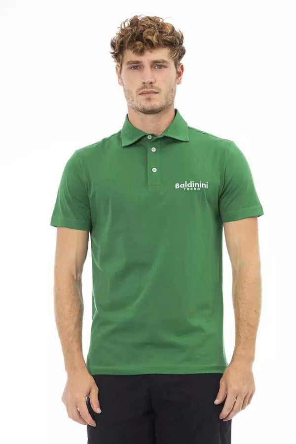 Green Cotton Men Polo Baldinini Trend