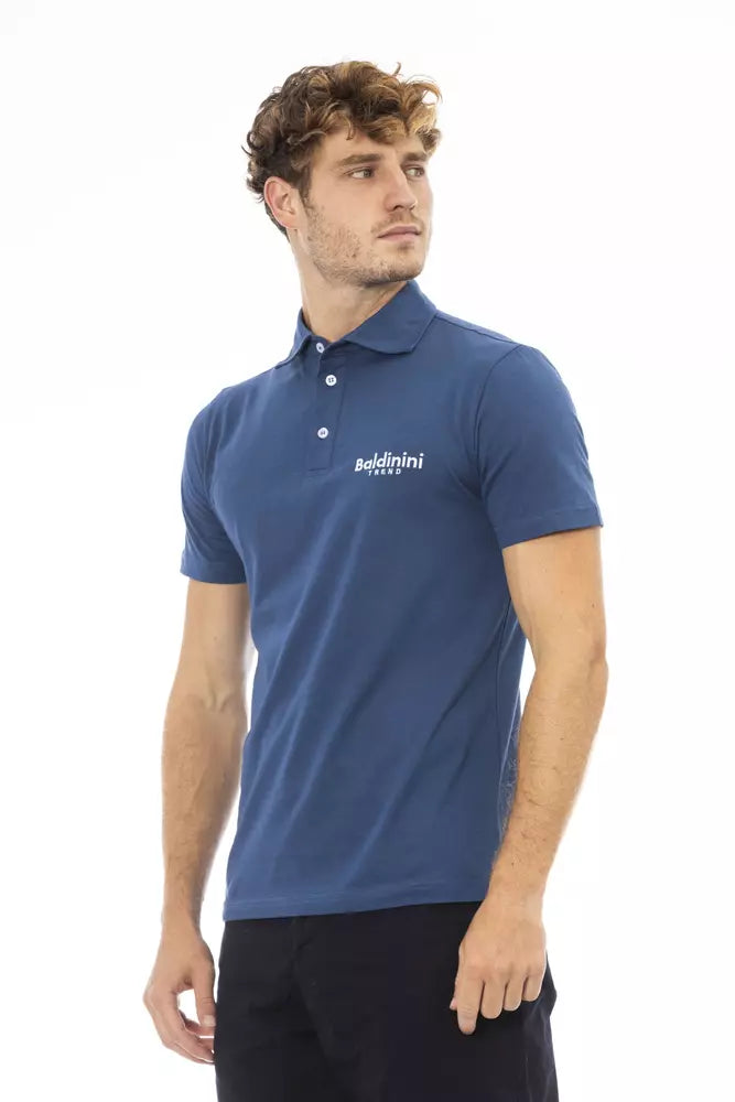 Blue Cotton Men Polo Baldinini Trend