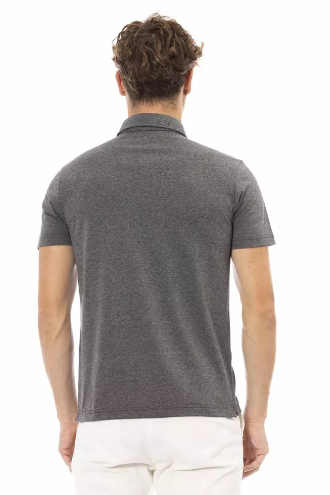 Gray Cotton Men Polo Baldinini Trend