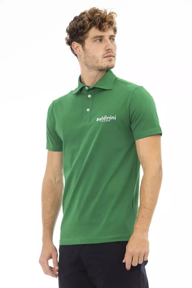 Green Cotton Men Polo Baldinini Trend